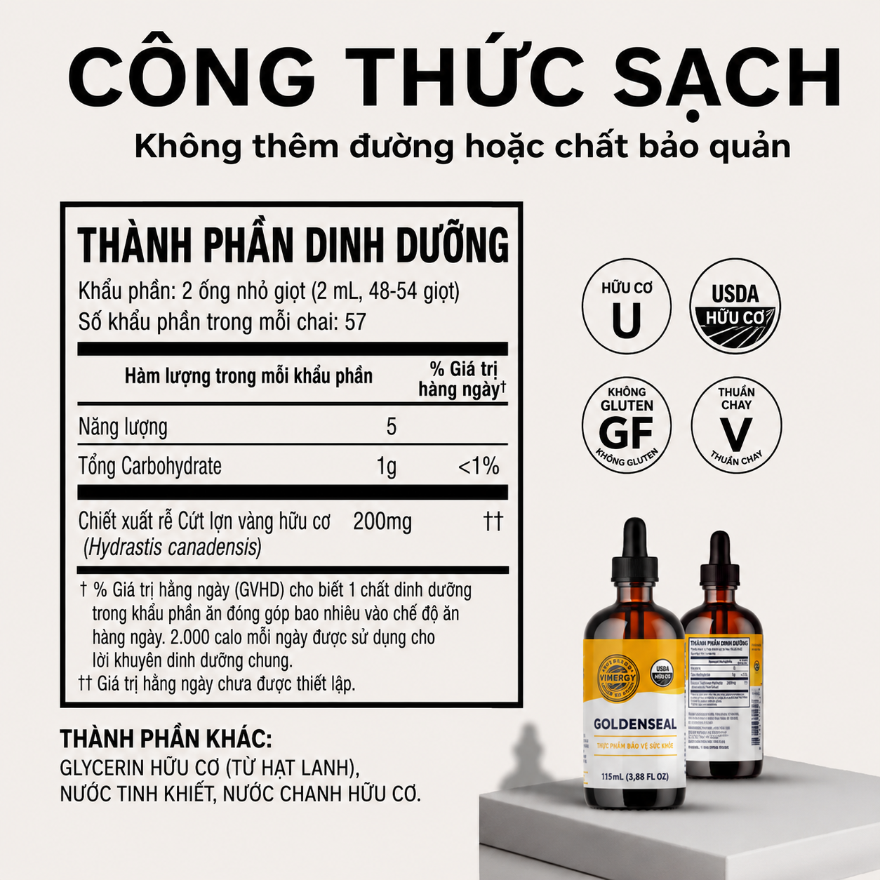 Goldenseal Hữu Cơ